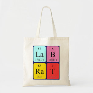 De periodieke canvas tas van de Naam van het Ratje