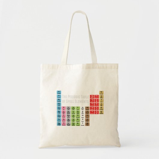 De periodieke Lijst van de Elementen van de Spell Tote Bag (Voorkant)