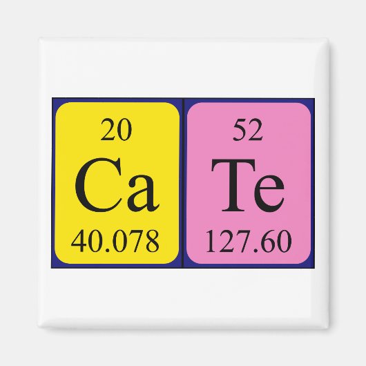 De periodieke lijstnaam magnet van de Cate (Voorkant)