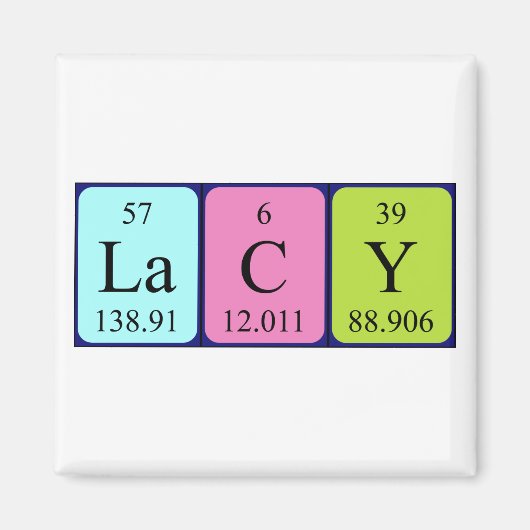 De periodieke lijstnaam magnet van de lacy (Voorkant)