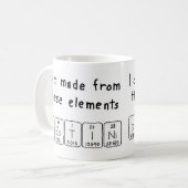 De periodieke mok van de lijstnaam van de bestemmi (Voorkant links)