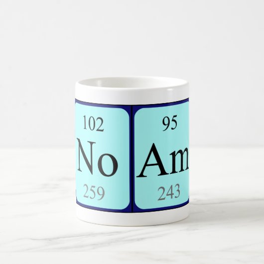 De periodieke mok van de lijstnaam van noam (Center)