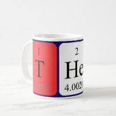 De periodieke mok van de lijstnaam van Theo (Voorkant links)