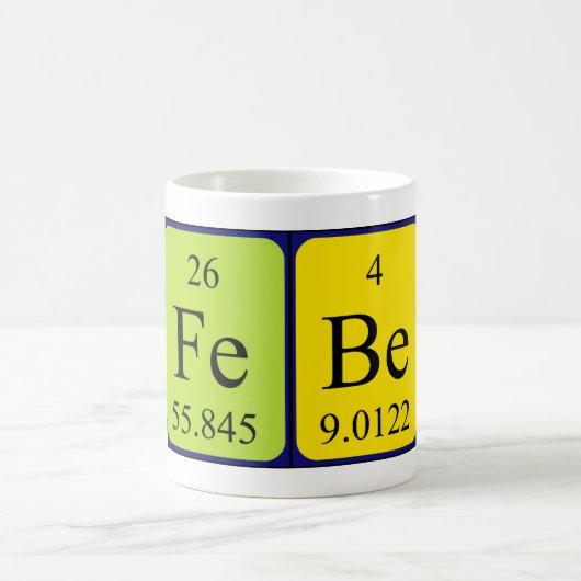 De periodieke mok van de naam van de febe (Center)