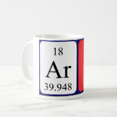 De periodieke mok van de noemer van de kunst (Voorkant links)