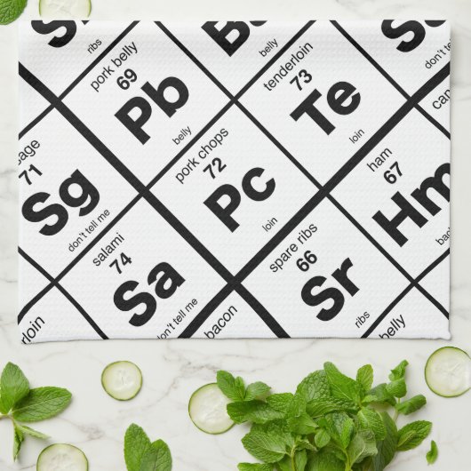 De periodieke varkens theedoek (Gevouwen)