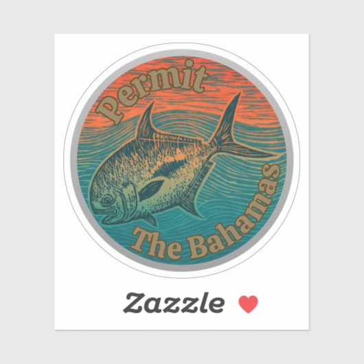 De permit game fish westelijke Atlantische Oceaan  Sticker (Vel)