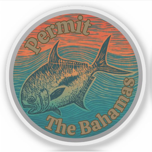 De permit game fish westelijke Atlantische Oceaan Sticker (Voorkant)