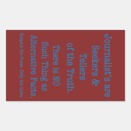 De pers respecteren rechthoekige sticker (Voorkant)