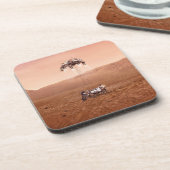 De Perseverance Rover landt veilig op Mars. Bier Onderzetter (Linkerzijde)