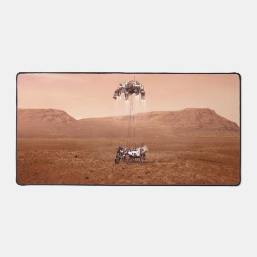 De Perseverance Rover landt veilig op Mars. Bureaumat (Voorkant)