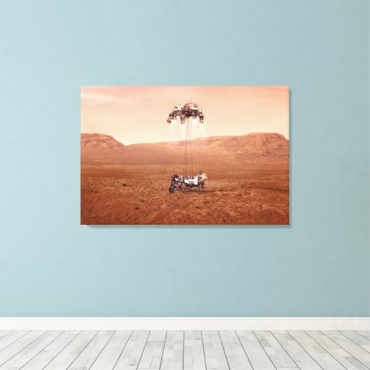 De Perseverance Rover landt veilig op Mars. Canvas Afdruk (Insitu (Houten vloer))