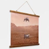 De Perseverance Rover landt veilig op Mars. Hangend Wandkleed (Gebogen)