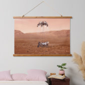 De Perseverance Rover landt veilig op Mars. Hangend Wandkleed (Slaapkamer)