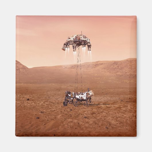 De Perseverance Rover landt veilig op Mars. Magneet (Voorkant)