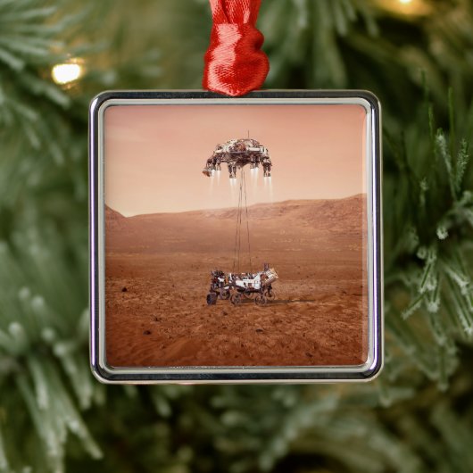 De Perseverance Rover landt veilig op Mars. Metalen Ornament (Boom)