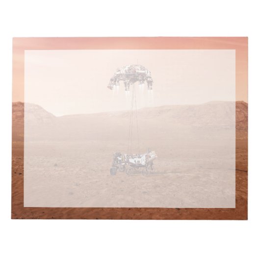 De Perseverance Rover landt veilig op Mars. Notitieblok (Voorkant)