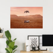 De Perseverance Rover landt veilig op Mars. Poster (Thuiskantoor)