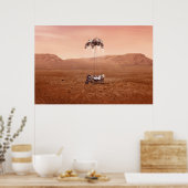 De Perseverance Rover landt veilig op Mars. Poster (Keuken)