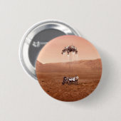 De Perseverance Rover landt veilig op Mars. Ronde Button 5,7 Cm (Voorkant /achterkant)