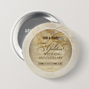 De Personaliseerbare, 50ste Parels van het Ronde Button 7,6 Cm