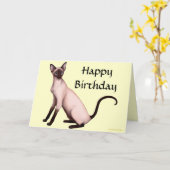 De Personaliseerbare Gelukkige Kaart van de Kat (Gele Bloem)