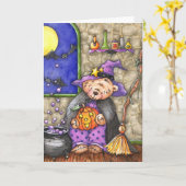 De Personaliseerbare Kaart van Halloween van de (Gele Bloem)