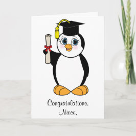 De Personaliseerbare Pinguïn van de Afstuderen van Kaart