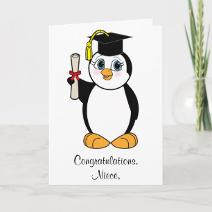 De Personaliseerbare Pinguïn van de Afstuderen van Kaart