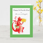 De Personaliseerbare St David Kaart van de Draak (Gele Bloem)