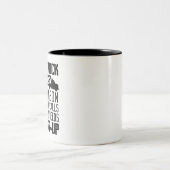 De persoon die je meisje belt als het ware tweekleurige koffiemok (Center)