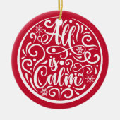 De persoonlijke familienaam allen is Kalm Kerstmis Keramisch Ornament (Voorkant)
