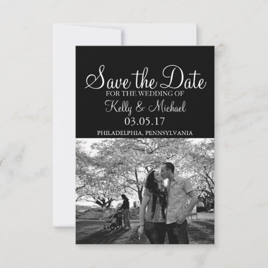 De persoonlijke Foto bewaart de Datum Save The Date (Voorkant)