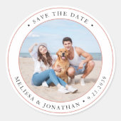 De persoonlijke Foto Modern Wedding sparen de Datu Ronde Sticker (Voorkant)