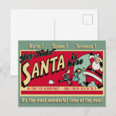 De persoonlijke kerstman is hier briefkaart (Voorkant / Achterkant)