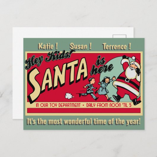 De persoonlijke kerstman is hier briefkaart (Voorkant / Achterkant)