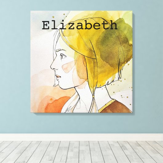 De persoonlijke naam van de Douane en creëer van h Canvas Afdruk (Insitu (Houten vloer))