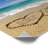 De persoonlijke namen van het dubbel hart in Zand Poster (Hoek)