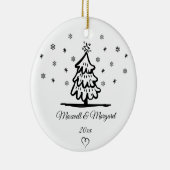 De persoonlijke paren noemen Kerstmis voor Boyvrie Keramisch Ornament (Rechts)