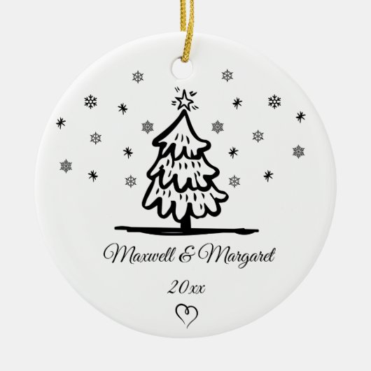 De persoonlijke paren noemen Kerstmis voor Boyvrie Keramisch Ornament (Voorkant)