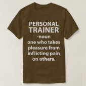 De persoonlijke trainer neemt genoegen met het toe t-shirt (Design voorkant)