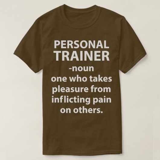 De persoonlijke trainer neemt genoegen met het toe t-shirt (Design voorkant)
