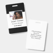 De persoonlijke Veiligheid van het Bedrijf van ide Badge (Voor- en achterkant)