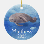 De persoonlijke waterverf van Lover beheren Keramisch Ornament (Achterkant)