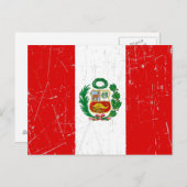 De Peruaanse vlag is gesneden en gekraateerd Briefkaart (Voorkant / Achterkant)