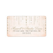De perzik & het Goud schitteren het Adresetiket Etiket (Voorkant)