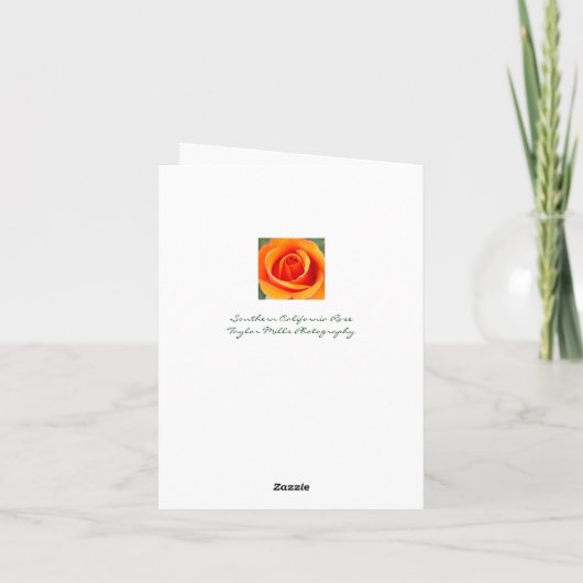 De perzik/het Sinaasappel dankt u kaardt Bedankkaart (Achterkant)