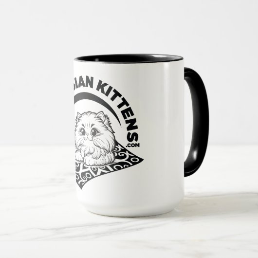 De Perzische Kittens Logo Mok 1 (Voorkant rechts)