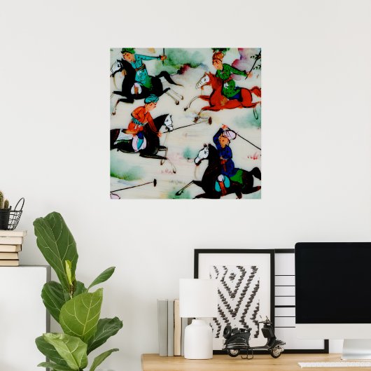 De Perzische polospelers Poster (Thuiskantoor)