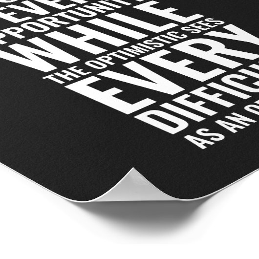 De pessimist ziet moeilijkheden | INSPIREREND Poster (Hoek)